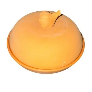 Vintage Terracotta Garlic Baker with Lid - Clay Roaster with Garlic Knob Handle